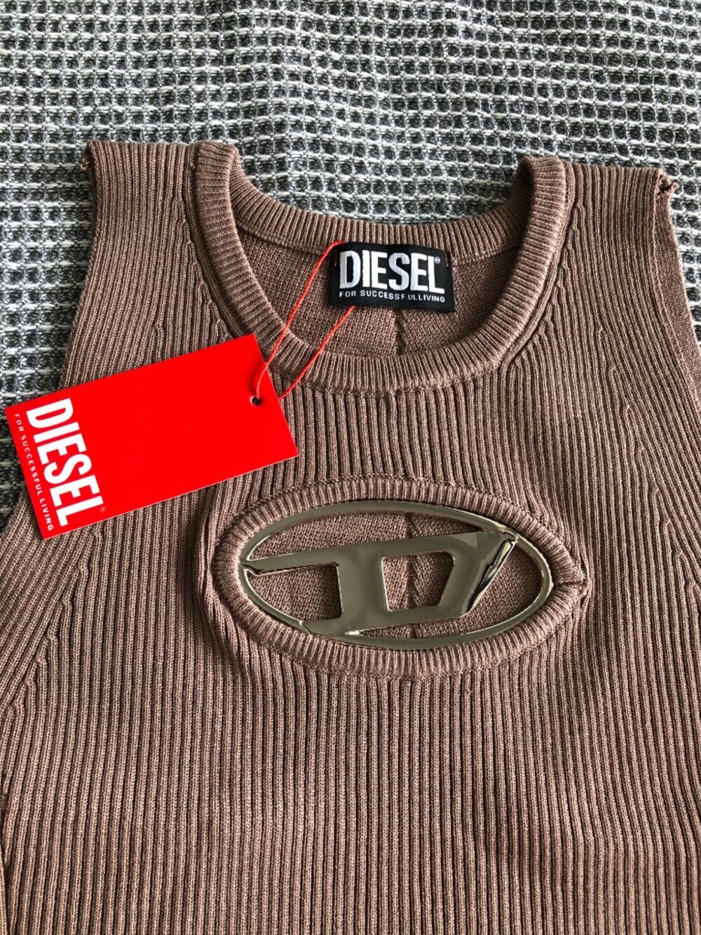 Diesel Rib knit viscose- and polyester-blend tank top - Picture 4 of 8
